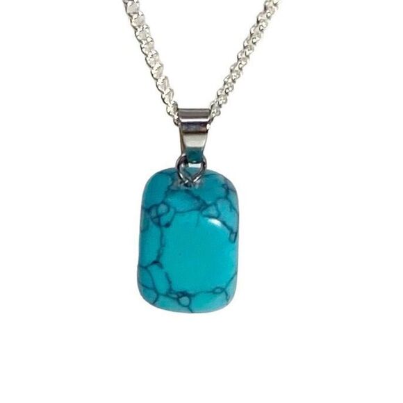 ASW Turquoise & Sterling 925 Silver Necklace - Picture 1 of 10